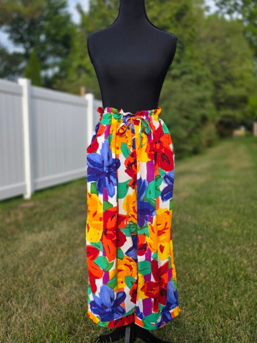 Vintage Jams World Floribunda Floral Rayon Pants XL Made in Hawaii